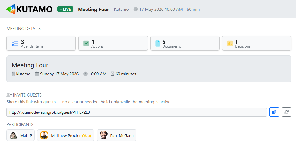 Per-user actions queue - 'My open actions' badge in the top nav with count